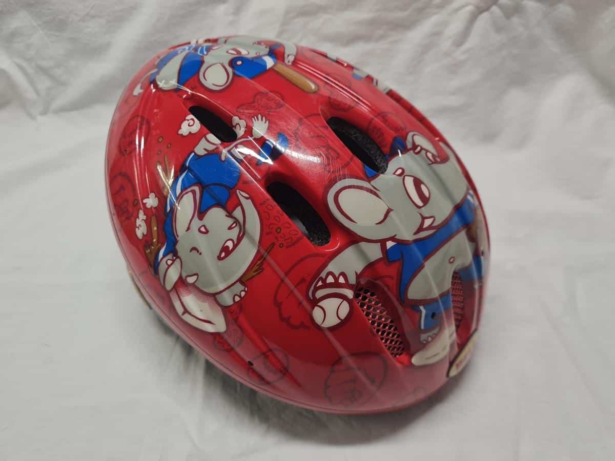 Helmet - Red with Elephants 