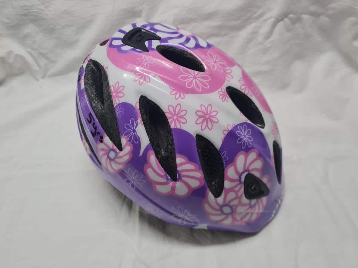 Helmet (pink and purple flowers)