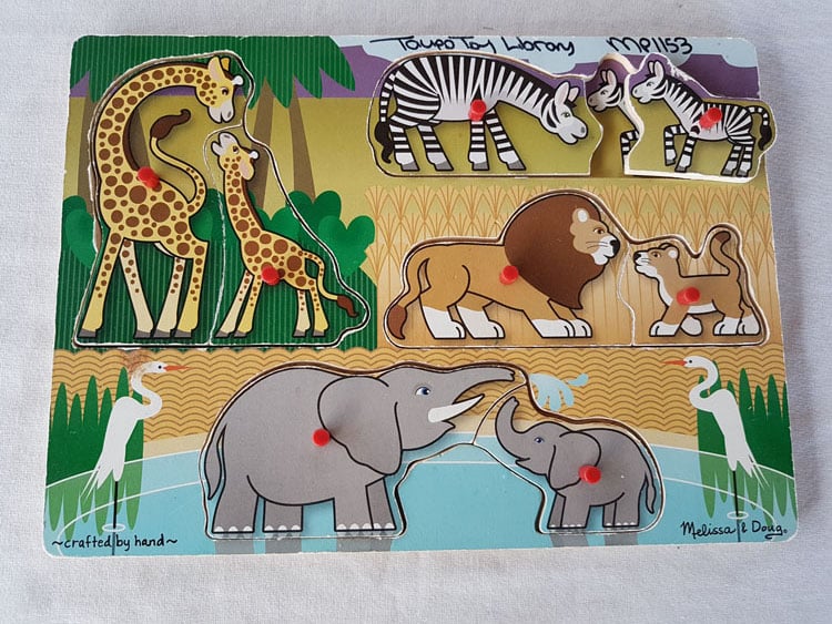 Mum and Baby Safari Peg Puzzle photo